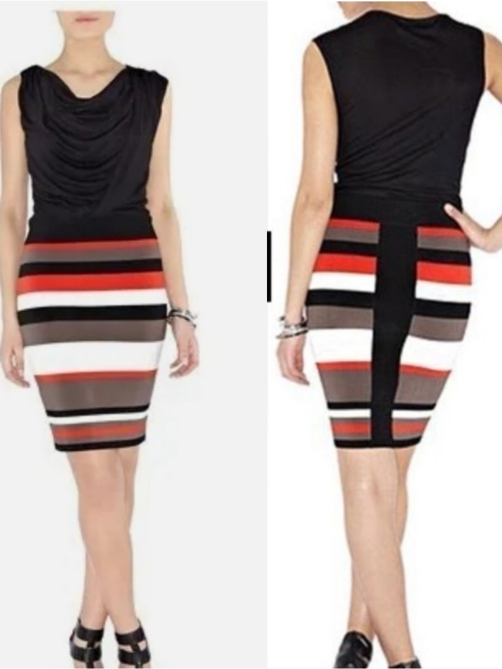 Karen Millen Cowl Neck Bodycon Dress size 2